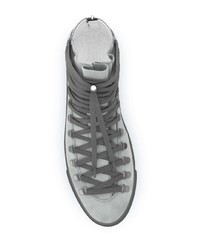 Женские серые замшевые высокие кеды от Swear