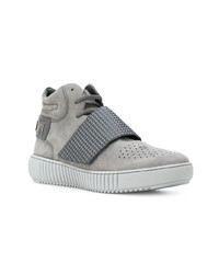 Мужские серые замшевые высокие кеды от Philipp Plein