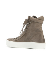 Мужские серые замшевые высокие кеды от The Last Conspiracy