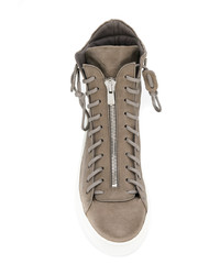 Мужские серые замшевые высокие кеды от The Last Conspiracy