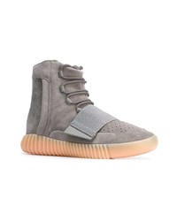 Мужские серые замшевые высокие кеды от adidas YEEZY
