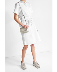 Серые замшевые кеды с украшением