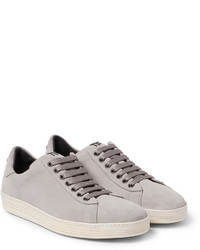 Мужские серые замшевые кеды от Tom Ford