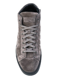 Мужские серые замшевые кеды от Santoni