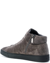 Мужские серые замшевые кеды от Santoni