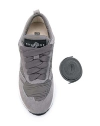 Серые замшевые кроссовки на танкетке от Rucoline