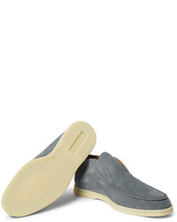 Мужские серые замшевые лоферы от Loro Piana
