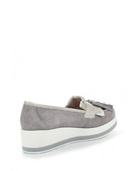 Женские серые замшевые лоферы от Oxigeno