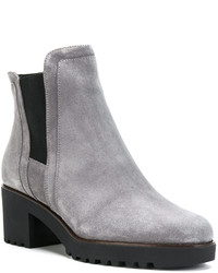 Серые замшевые массивные ботильоны от Hogan