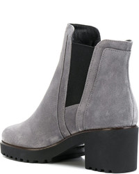 Серые замшевые массивные ботильоны от Hogan