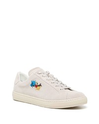 Мужские серые замшевые низкие кеды с принтом от Paul Smith