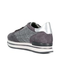 Женские серые замшевые низкие кеды от Hogan