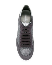 Женские серые замшевые низкие кеды от Hogan