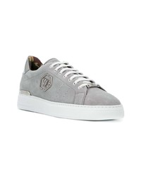 Мужские серые замшевые низкие кеды от Philipp Plein