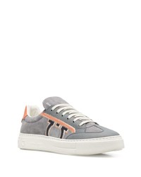 Мужские серые замшевые низкие кеды от Salvatore Ferragamo