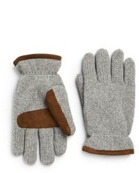 Серые замшевые перчатки