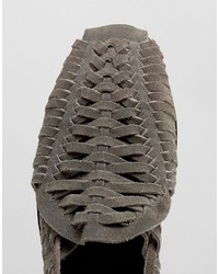 Мужские серые замшевые плетеные сандалии от Asos