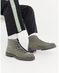 Мужские серые замшевые повседневные ботинки от ASOS DESIGN