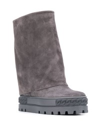 Серые замшевые полусапоги от Casadei