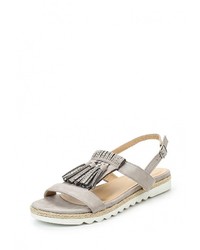 Серые замшевые сандалии на плоской подошве от Benini