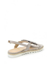 Серые замшевые сандалии на плоской подошве от Benini