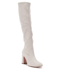 Серые замшевые сапоги от Stuart Weitzman