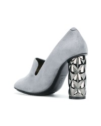 Серые замшевые туфли с украшением от Luis Onofre