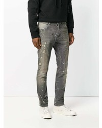 Мужские серые зауженные джинсы с принтом от Faith Connexion