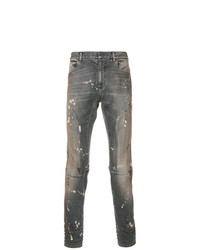 Мужские серые зауженные джинсы с принтом от Faith Connexion