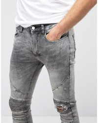 Мужские серые зауженные джинсы от Religion