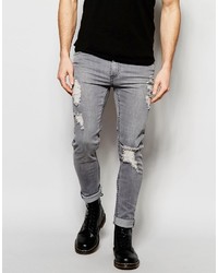 Мужские серые зауженные джинсы от Cheap Monday