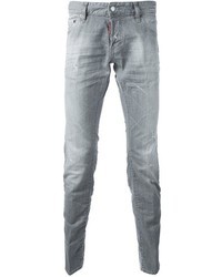 Мужские серые зауженные джинсы от DSquared