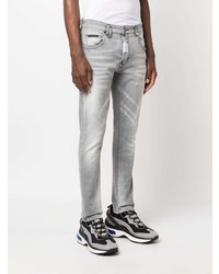 Мужские серые зауженные джинсы от Philipp Plein