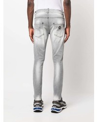 Мужские серые зауженные джинсы от Philipp Plein