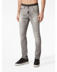 Мужские серые зауженные джинсы от Philipp Plein