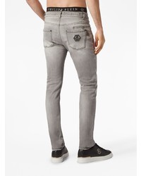 Мужские серые зауженные джинсы от Philipp Plein