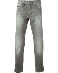 Мужские серые зауженные джинсы от Philipp Plein