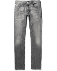Мужские серые зауженные джинсы от Saint Laurent
