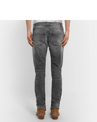 Мужские серые зауженные джинсы от Saint Laurent