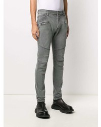 Мужские серые зауженные джинсы от Balmain