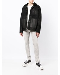 Мужские серые зауженные джинсы от Balmain