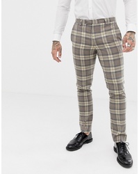 Мужские серые классические брюки в клетку от Twisted Tailor