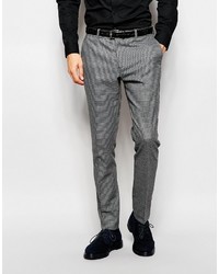 Мужские серые классические брюки с узором "гусиные лапки" от Selected