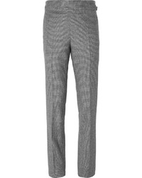 Мужские серые классические брюки с узором "гусиные лапки"