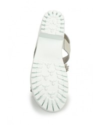 Серые кожаные босоножки на каблуке от El Tempo