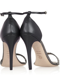 Серые кожаные босоножки на каблуке от Alexander McQueen