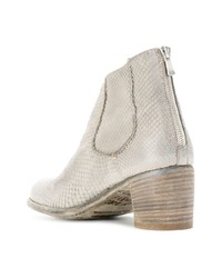 Серые кожаные ботильоны с принтом от Officine Creative