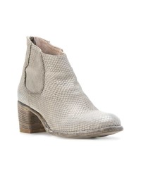 Серые кожаные ботильоны с принтом от Officine Creative