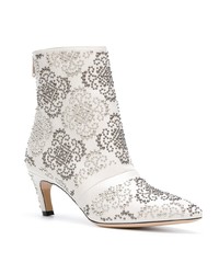 Серые кожаные ботильоны с шипами от Marc Ellis