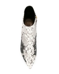 Серые кожаные ботильоны со змеиным рисунком от Coliac